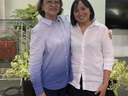 Maria with Associate Professor Ladylyn Mangada of UP Tacloban who supported her during her field research